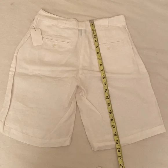 Saks Fifth Avenue White Linen shorts size 2 - Picture 2 of 4